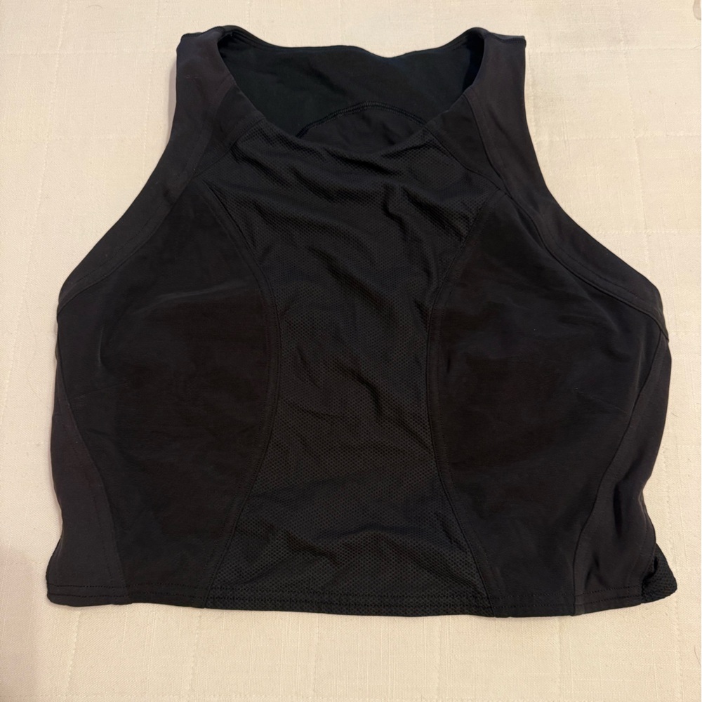 Lululemon Mesh Panelled Training Shelf Tank Top - Black - Size 10